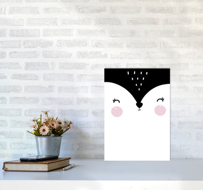 Penguin Face Scandi Modern Print A3 Black Frame