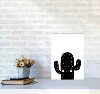 Black Scandi Cactus Modern Print, Framed Botanical & Nature Art Print A3 Black Frame