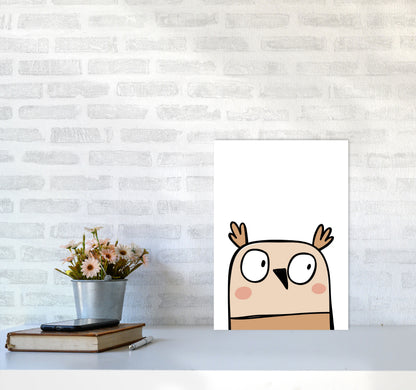 Scandi Owl Framed Nursey Wall Art Print A3 Black Frame