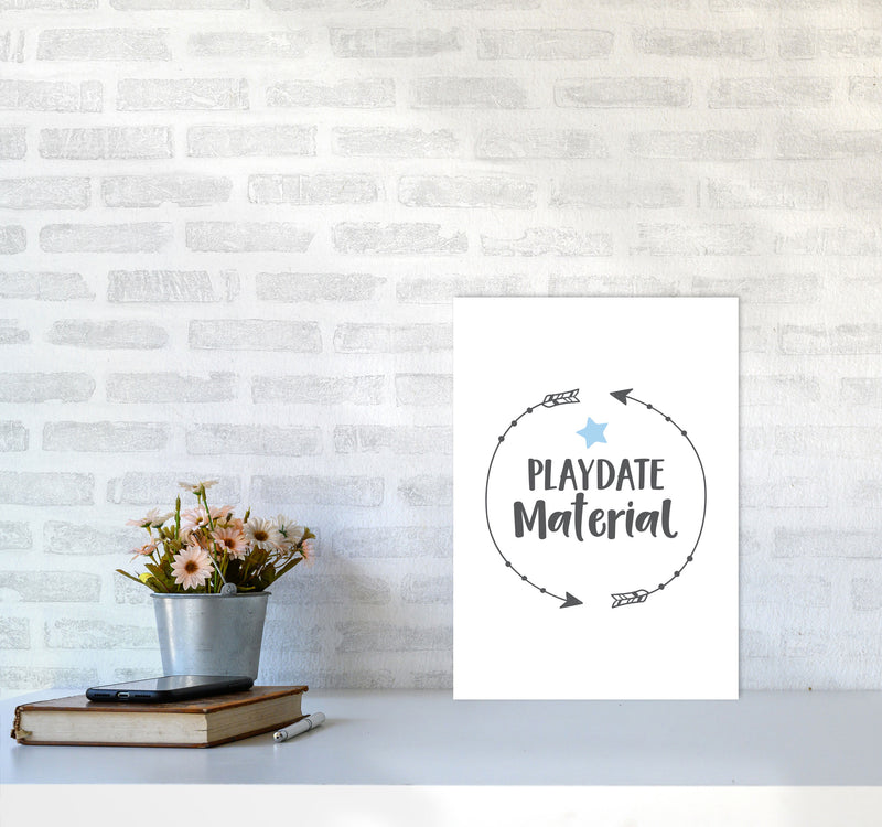 Playdate Material Framed Typography Wall Art Print A3 Black Frame