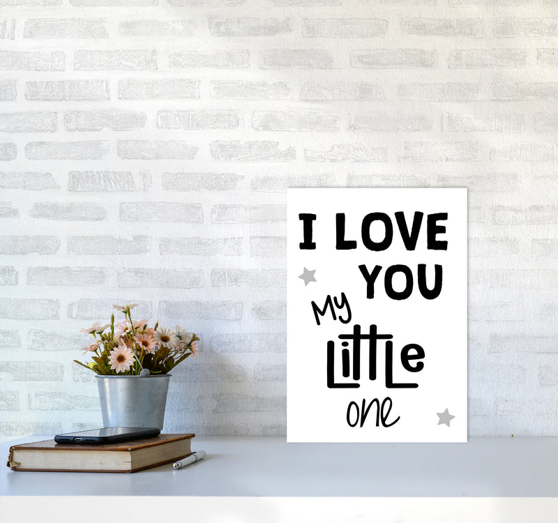 I Love You Little One Black Framed Nursey Wall Art Print A3 Black Frame