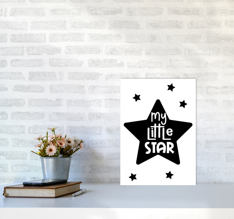 My Little Star Black Framed Nursey Wall Art Print A3 Black Frame
