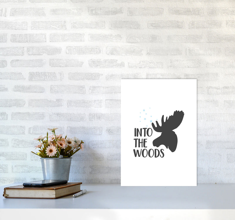 Into The Woods Framed Typography Wall Art Print A3 Black Frame