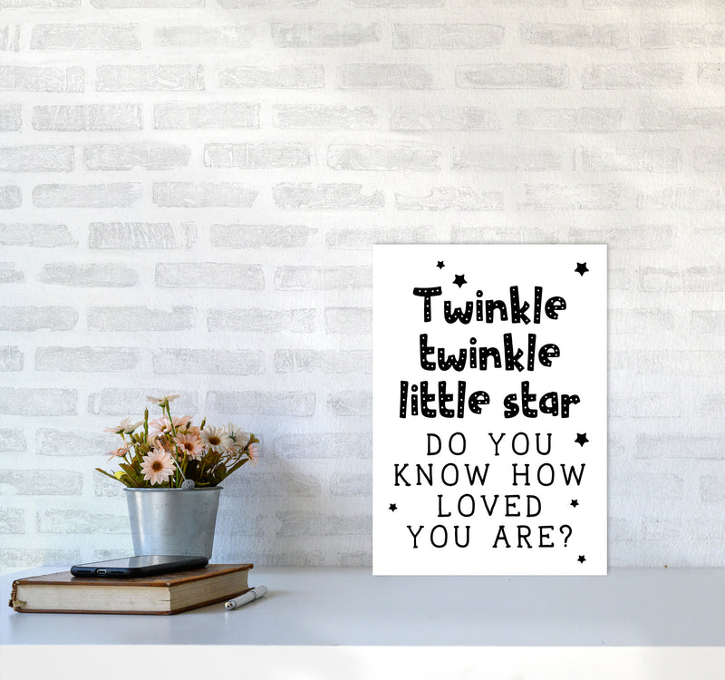 Twinkle Twinkle Little Star Black Framed Nursey Wall Art Print A3 Black Frame