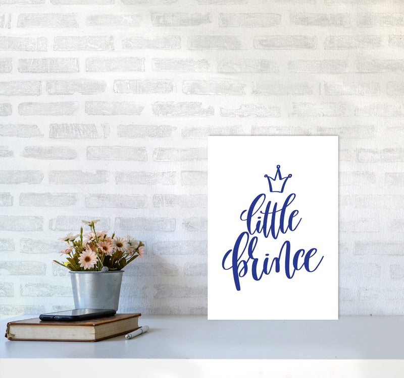 Little Prince Navy Framed Nursey Wall Art Print A3 Black Frame