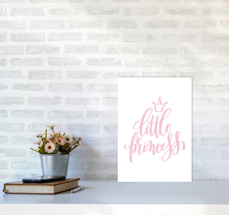 Little Princess Pink Framed Nursey Wall Art Print A3 Black Frame