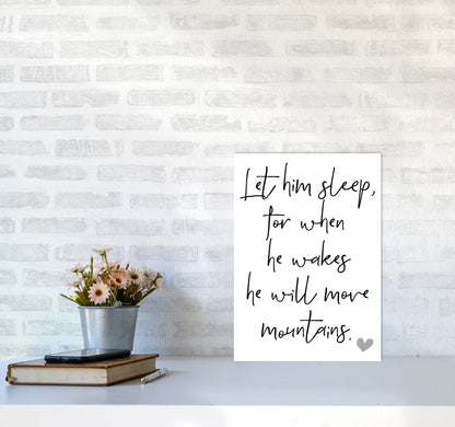 Let Him Sleep Framed Typography Wall Art Print A3 Black Frame