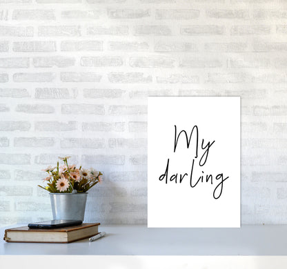 My Darling Framed Typography Wall Art Print A3 Black Frame