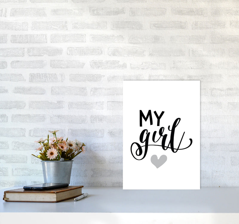 My Girl Black Framed Nursey Wall Art Print A3 Black Frame