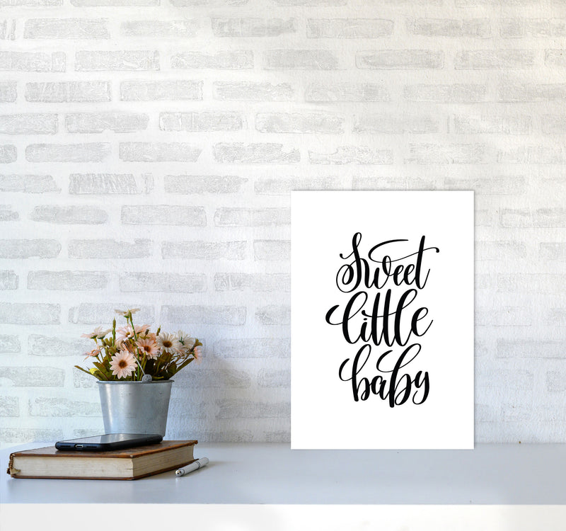 Sweet Little Baby Black Framed Nursey Wall Art Print A3 Black Frame