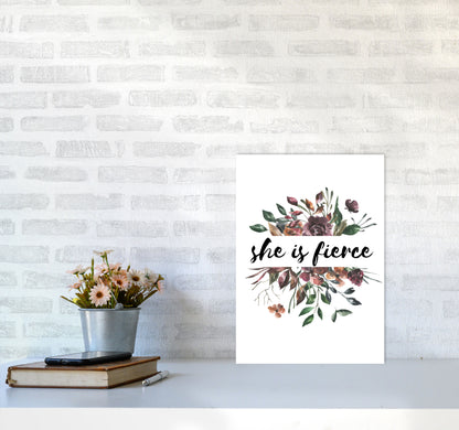 She Is Fierce Mixed Floral Modern Print A3 Black Frame