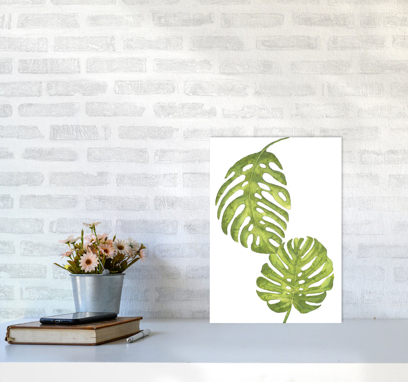 Monstera Leaf Modern Print, Framed Botanical & Nature Art Print A3 Black Frame