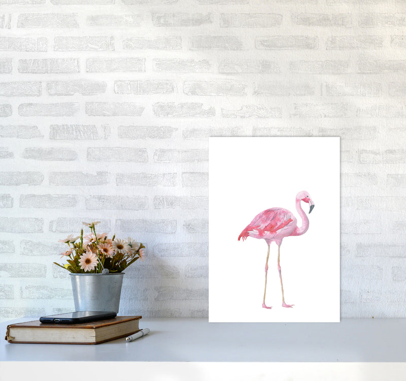 Pink Flamingo Modern Print Animal Art Print A3 Black Frame