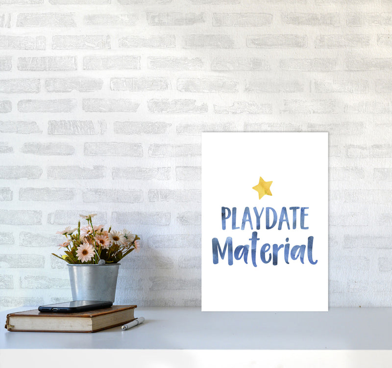 Playdate Material Watercolour Modern Print A3 Black Frame