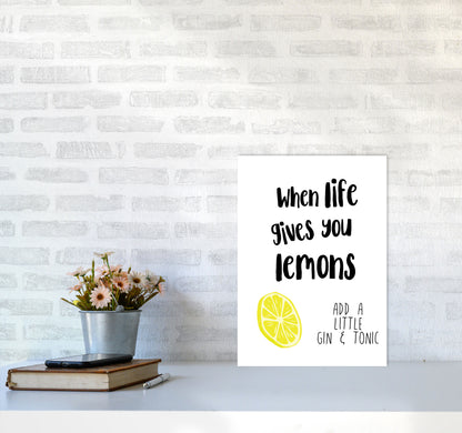 Humorous Gin Sayings Multi Set Kitchen Typography Wall Art A3 Black Frame