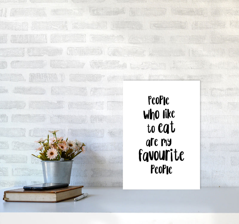 People Who Like To Eat Framed Typography Wall Art Print A3 Black Frame