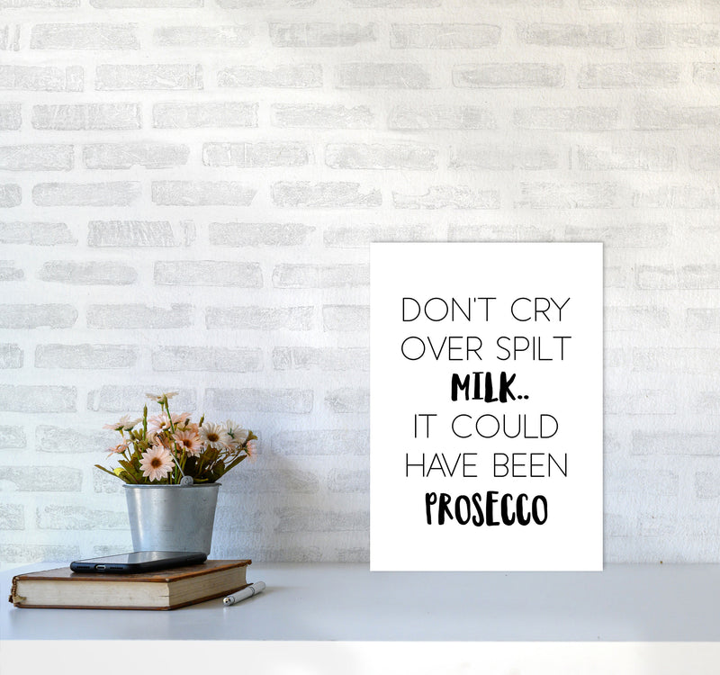 Spilt Milk Modern Print, Framed Kitchen Wall Art A3 Black Frame