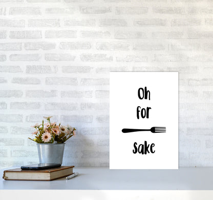 Forks Sake Framed Typography Wall Art Print A3 Black Frame