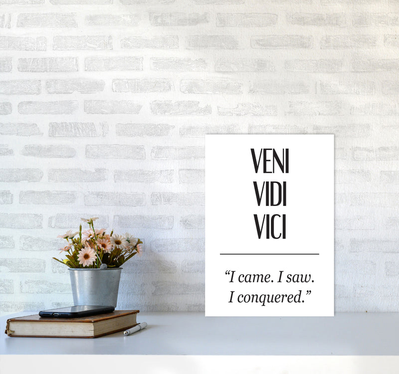 Veni Vidi Vici Modern Print A3 Black Frame