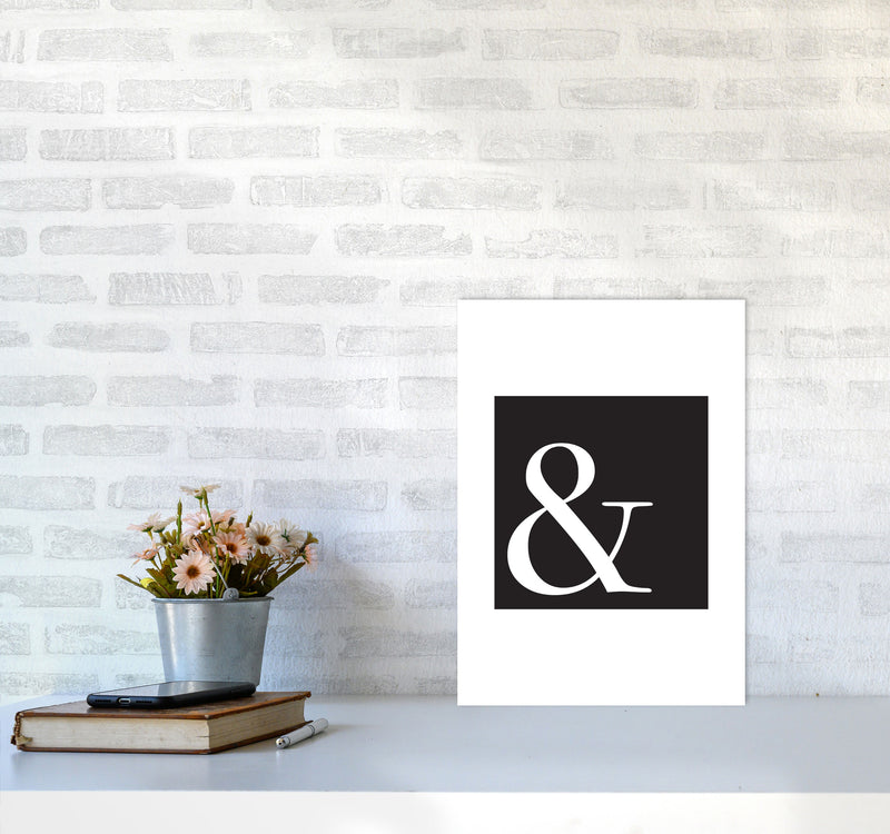 Ampersand Black Framed Typography Wall Art Print A3 Black Frame