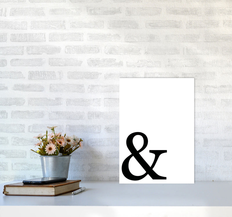 Ampersand Framed Typography Wall Art Print A3 Black Frame
