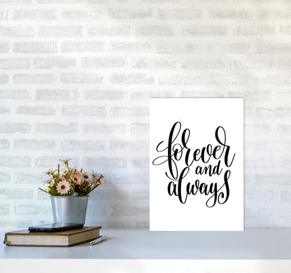 Forever And Always Framed Typography Wall Art Print A3 Black Frame