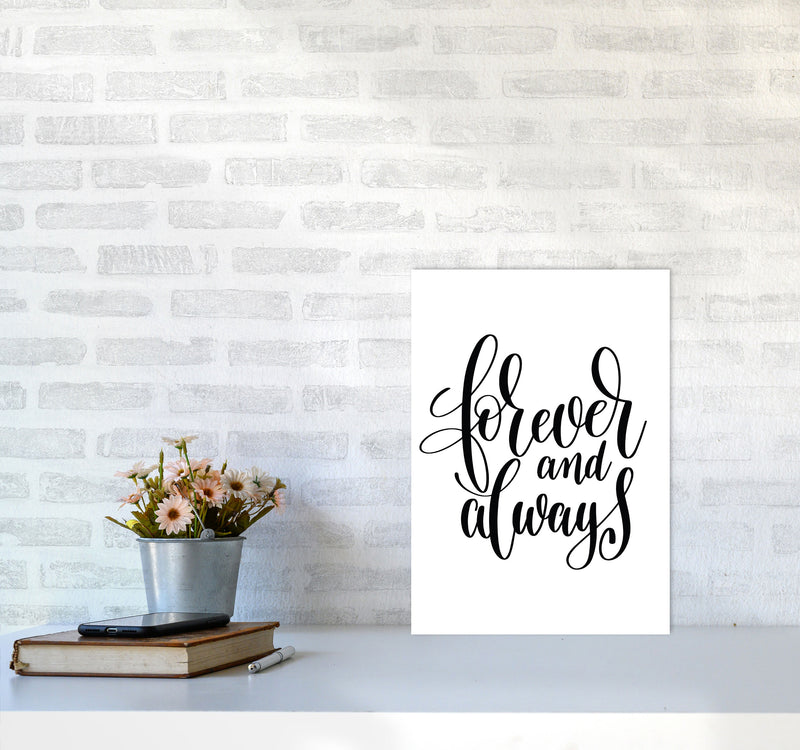 Forever And Always Framed Typography Wall Art Print A3 Black Frame