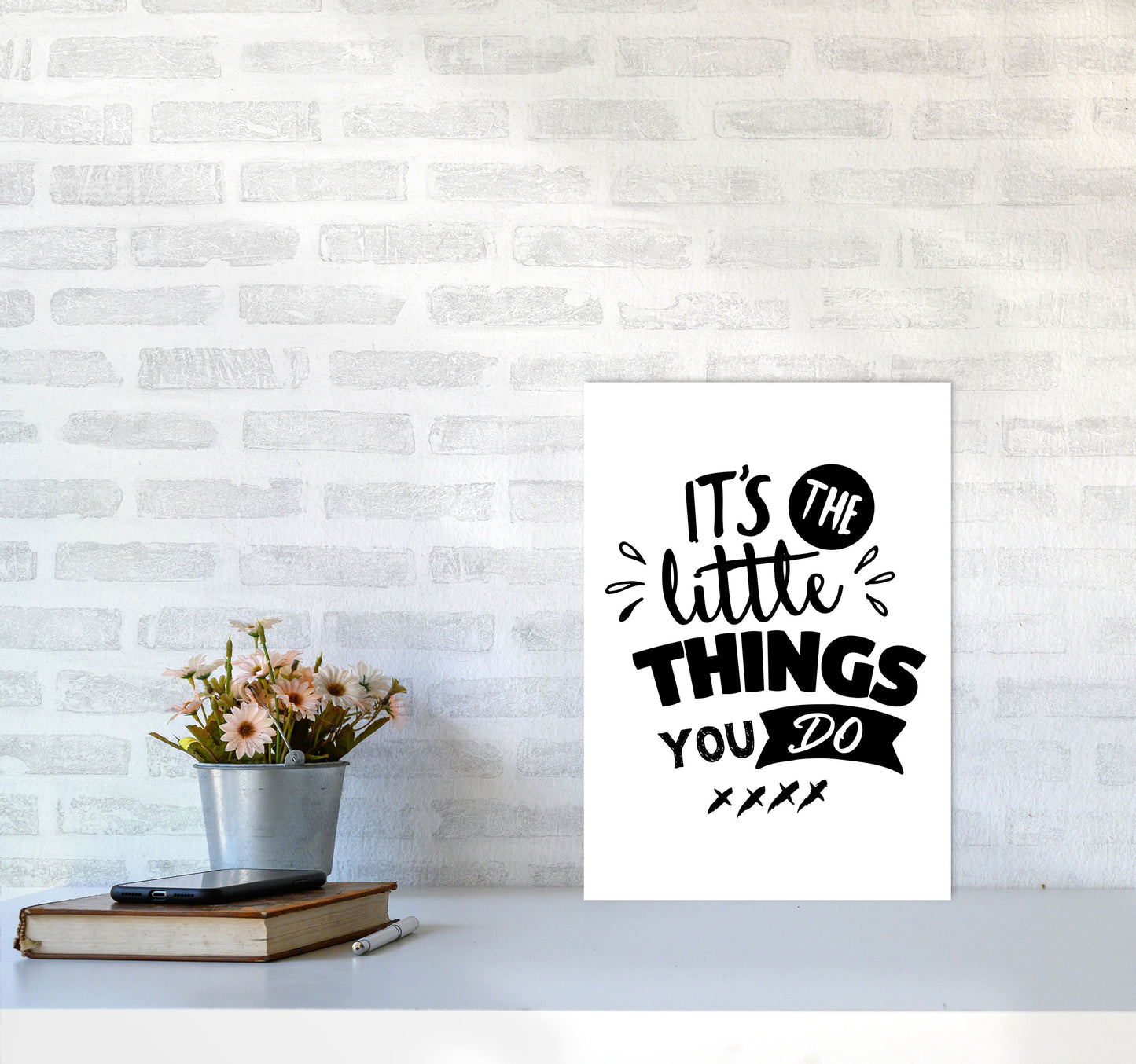 It&#39;s The Little Things You Do Framed Typography Wall Art Print A3 Black Frame
