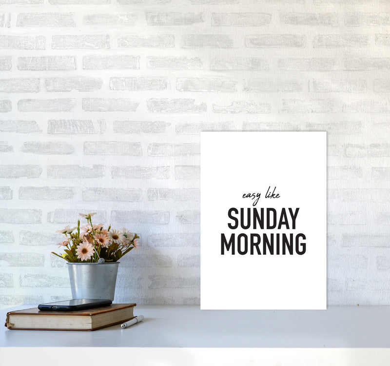 Easy Like Sunday Morning Framed Typography Wall Art Print A3 Black Frame