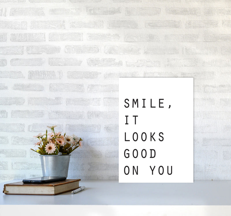 Smile, It Looks Good On You Modern Print A3 Black Frame