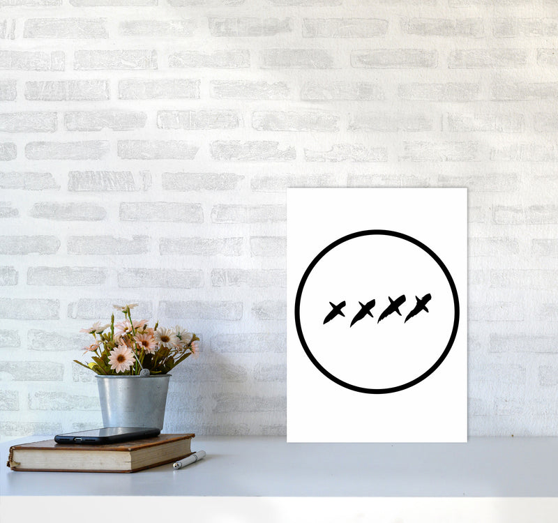 XXXX Kisses Modern Print A3 Black Frame