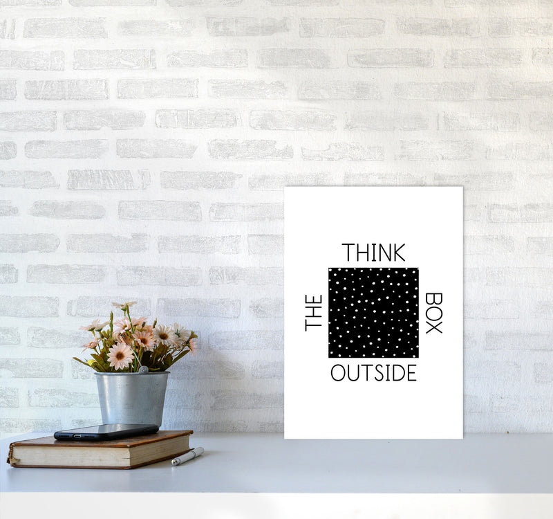 Think Outside The Box Modern Print A3 Black Frame