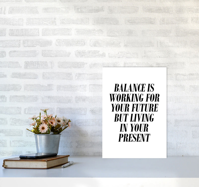 Balance Framed Typography Wall Art Print A3 Black Frame