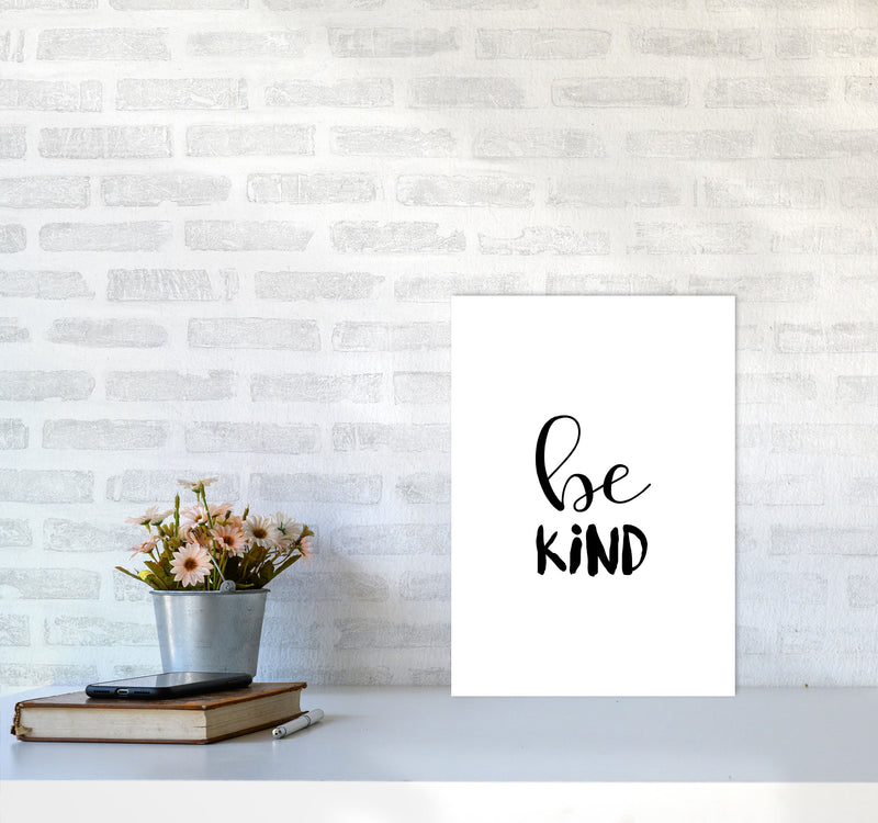Be Kind Framed Typography Wall Art Print A3 Black Frame