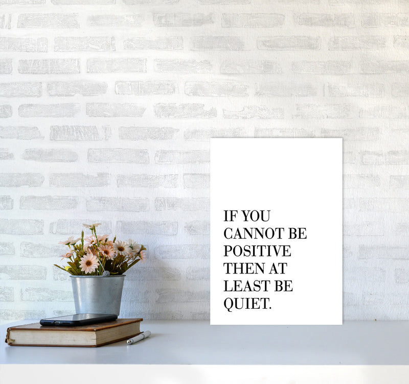Be Quiet Framed Typography Wall Art Print A3 Black Frame