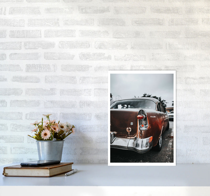 Retro Car Modern Print A3 Black Frame