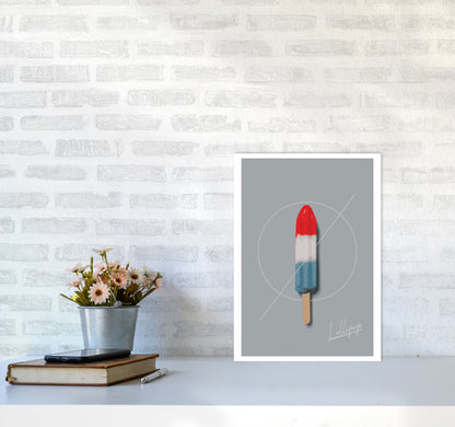 Ice Lolly Modern Print, Framed Kitchen Wall Art A3 Black Frame