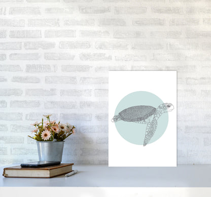 Marine Animals Turtle Modern Print Animal Art Print A3 Black Frame
