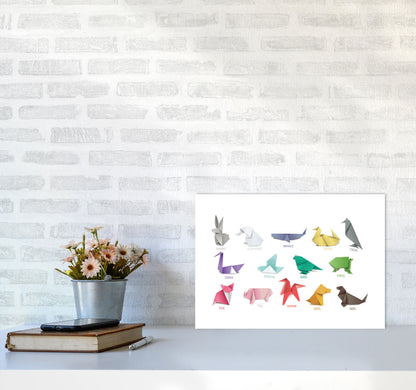 Origami Animals Modern Print A3 Black Frame