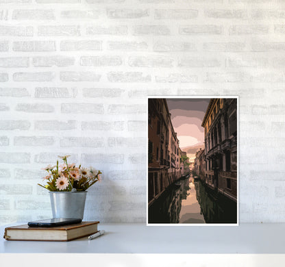 Venice Portrait 3 Modern Print A3 Black Frame