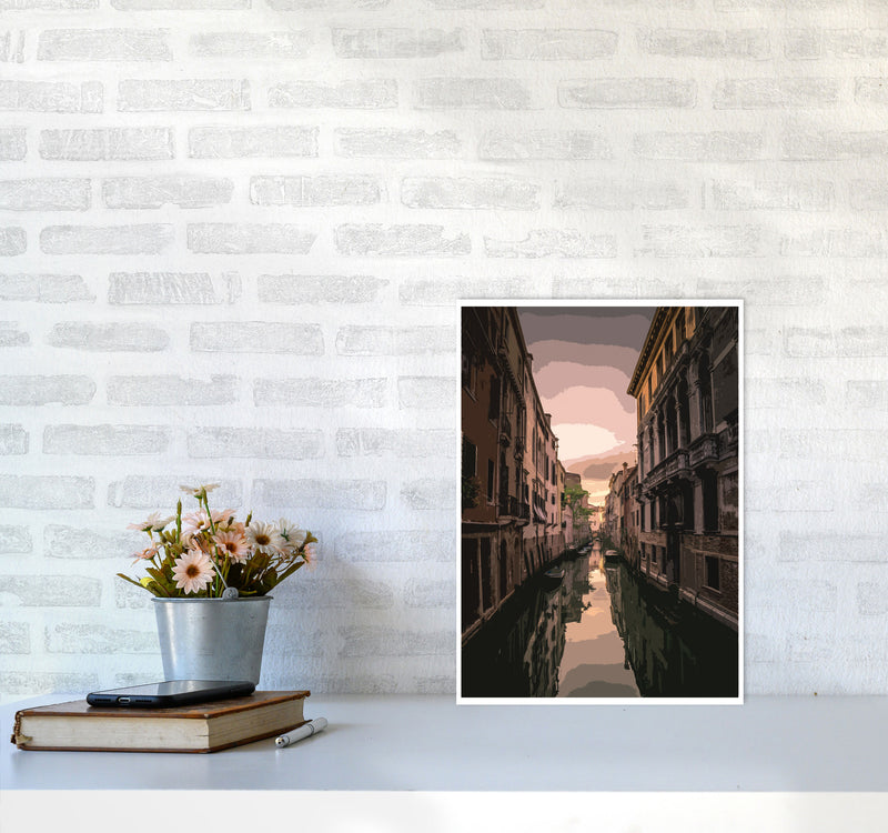 Venice Portrait 3 Modern Print A3 Black Frame