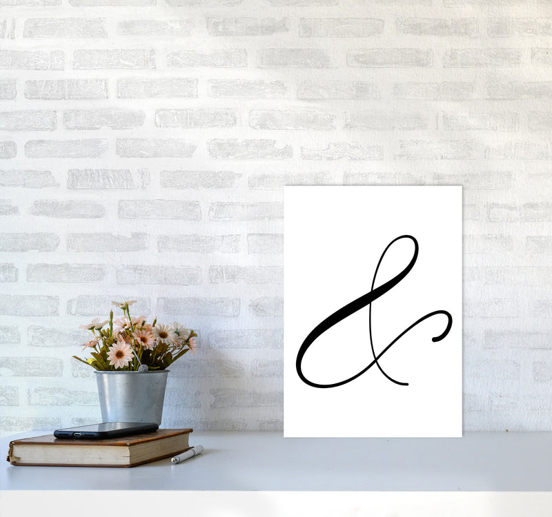 Ampersand Framed Typography Wall Art Print A3 Black Frame