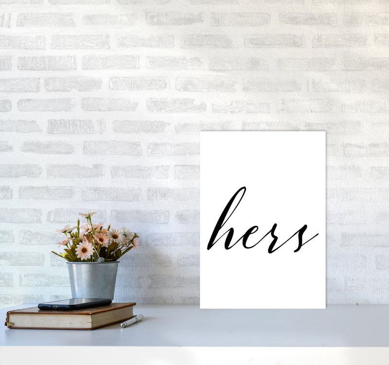 Hers Framed Typography Wall Art Print A3 Black Frame