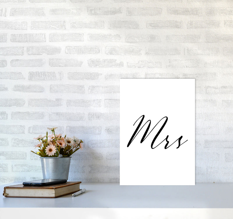 Mrs Framed Typography Wall Art Print A3 Black Frame