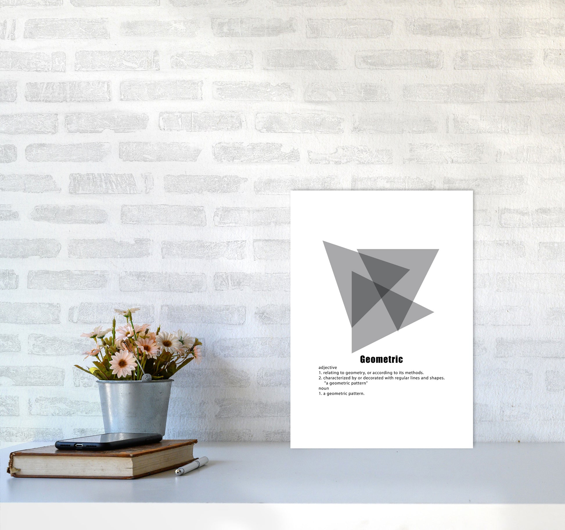 Geometric Meaning 5 Modern Print A3 Black Frame