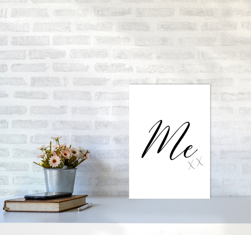 Me Framed Typography Wall Art Print A3 Black Frame