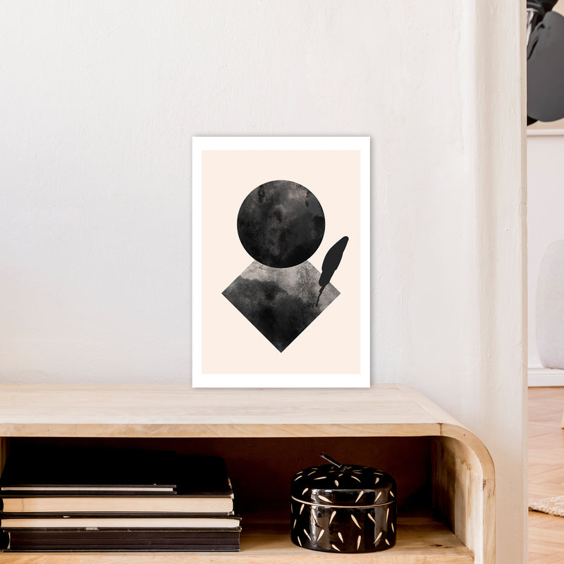Nude And Black Watercolour 2 Art Print by Pixy Paper A3 Black Frame