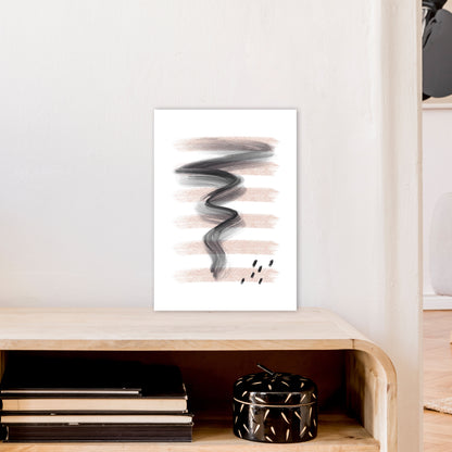 Dalia Chalk Pink Lines Black Storm  Art Print by Pixy Paper A3 Black Frame