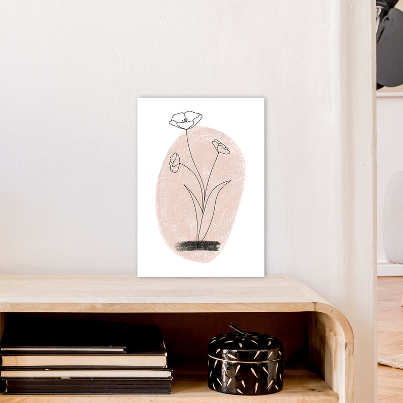 Dalia Chalk Pink Circle Flower  Art Print by Pixy Paper A3 Black Frame