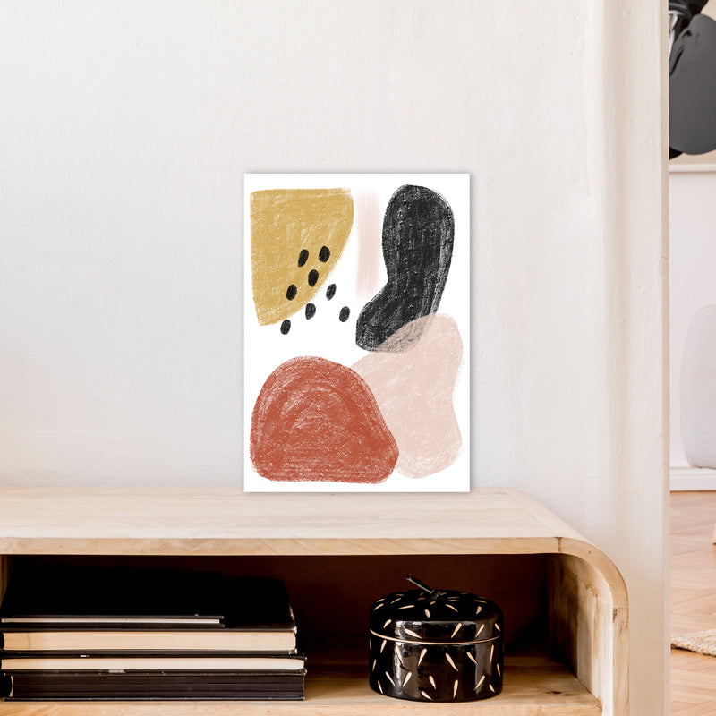 Dalia Chalk Black Polka Shapes  Art Print by Pixy Paper A3 Black Frame